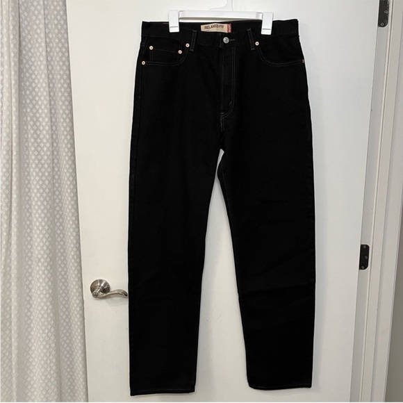 Means LEVI'S Relaxed-Fit 550 Jeans Black Size W36 L34 100% Cotton - Picture 4 of 8